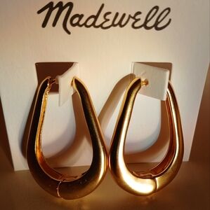 ✨️Madewell❤️ Large Droplet Hoop Earrings💥Vintage Gold✨️